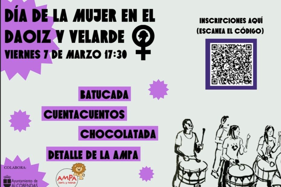 Cartel 8M Día Internacional de la Mujer en el Daoiz y Velarde Alcobendas