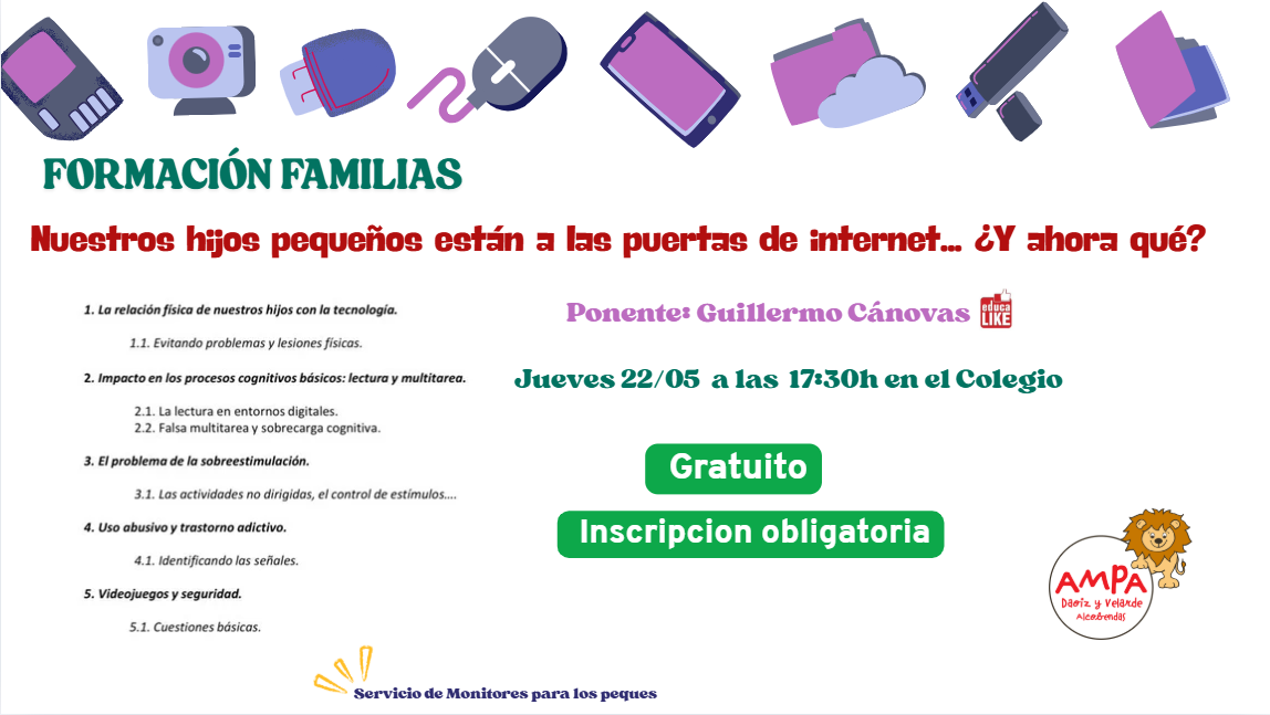 Charla para familias: Internet y crianza ¿Ahora qué?