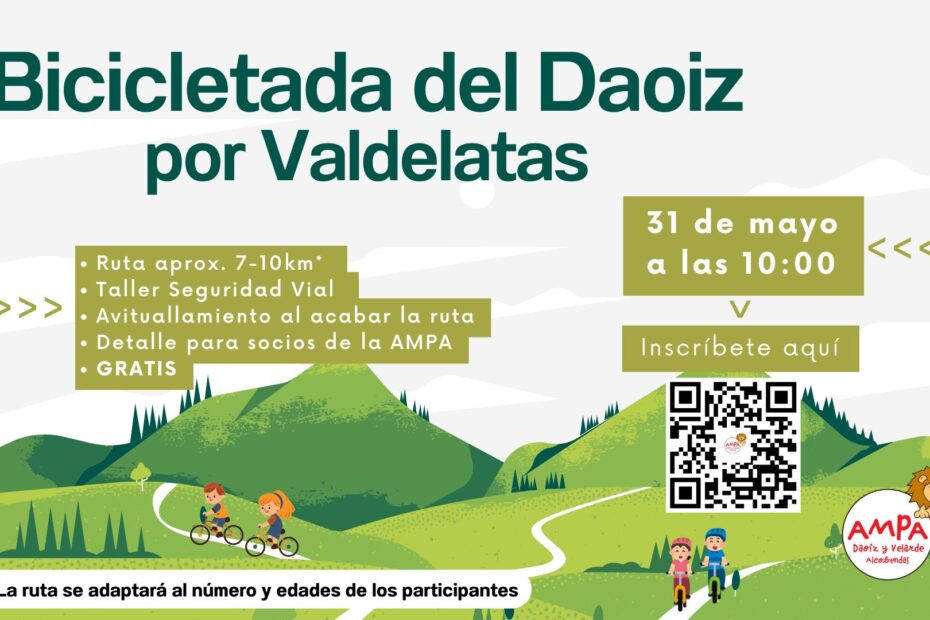 Bicicletada familiar del Daoiz el 31 de mayo a las 10am en el Pinar de Valdelatas.