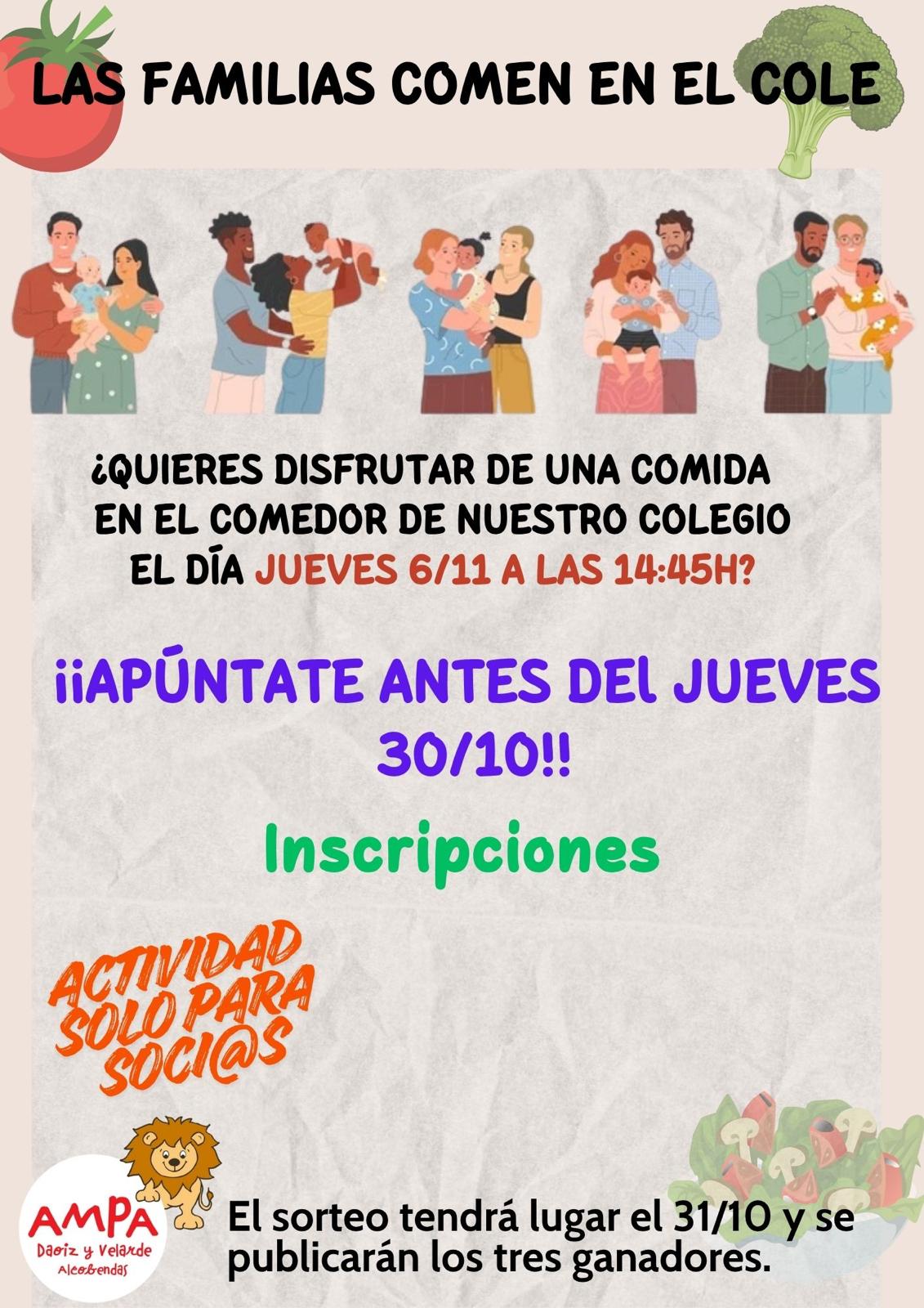 Las familias comen en el cole
